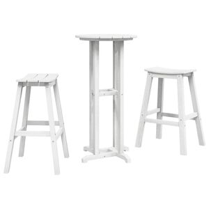 vidaXL Sodo baro komplektas 3 vnt. Balta HDPE