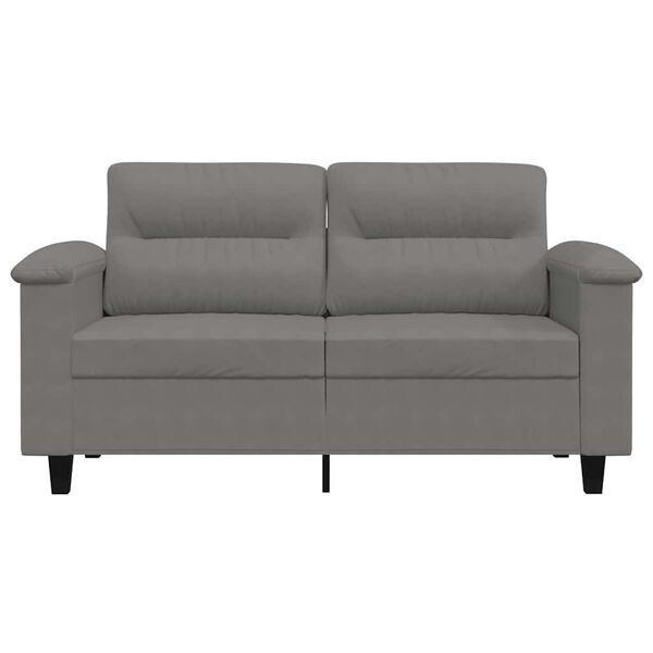 vidaXL Dvivietė sofa, tamsiai pilka, 120cm, mikropluo&scaron;to audinys