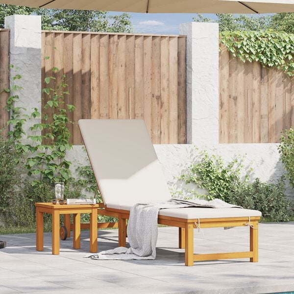 vidaXL Saulės gultas Ruda 53 x 202 x 89cm Akacijos medienos masyvas