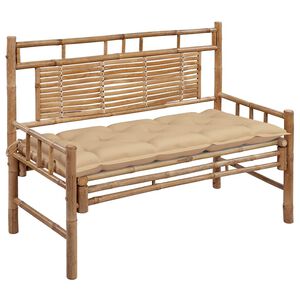 vidaXL Sodo suoliukas su pagalvėle, 120cm, bambukas