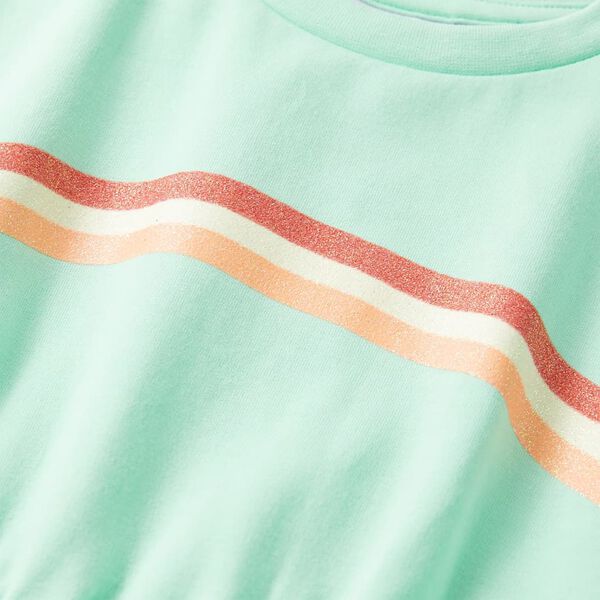 Vaikiška suknelė su sutraukiama juostele, ryškiai žalia, 128 dydžio