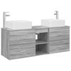vidaXL Vonios spintos komplektas 3 vnt. Pilka Sonoma 129 x 41 x 80 cm