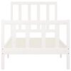 vidaXL Lovos rėmas, baltos spalvos, 100x200cm, medienos masyvas