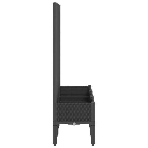 vidaXL Sodo lovelis su treliažu, juodos spalvos, 120x40x142cm, PP