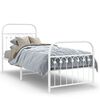 vidaXL Lovos rėmas su galvūgaliu/kojūgaliu, baltas, 75x190cm, metalas