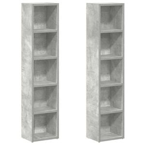 vidaXL Spintelės kompaktiniam diskam, 2vnt., pilkos, 21x16x93,5cm, MDP