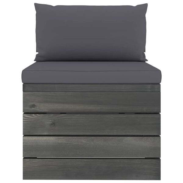 vidaXL Sodo komplektas i&scaron; palečių su pagalvėlėmis, 11 dalių, pu&scaron;is