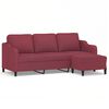 vidaXL Trivietė sofa su pakoja, raudonojo vyno spalvos, 180cm, audinys