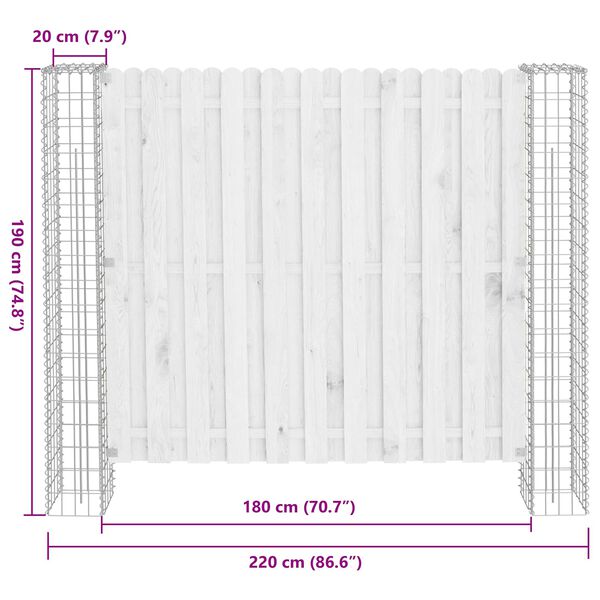 vidaXL Tvorelės stulpas 2 pcs Sidabro 20 x 20 x 190 cm metalas