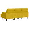 vidaXL Trivietė sofa su pakoja, geltonos spalvos, 180cm, aksomas