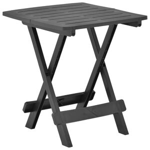vidaXL Sulankstomas sodo stalas, antracito, 45x43x50cm, plastikas