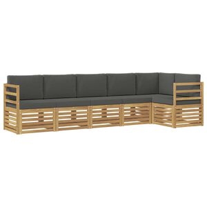vidaXL Lauko sofos komplektas 6 vnt. Balta ir antracito Poliesteris