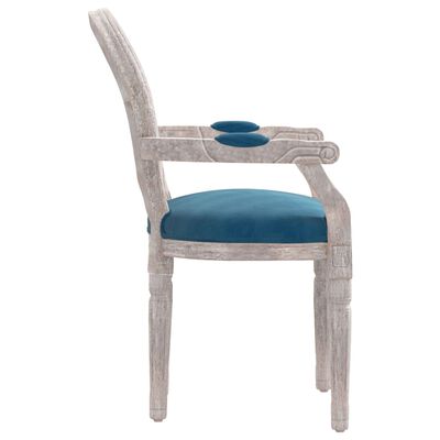 vidaXL Valgomojo kėdė, mėlynos spalvos, 54x56x96,5cm, aksomas