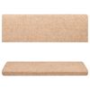 vidaXL Laiptų kilimėliai, lipnūs, 15 vnt., 65x21x4 cm, kreminės spalvos, stačiakampiai kraštai