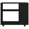 vidaXL &Scaron;oninis staliukas, juodo ąžuolo spalvos, 70x35x60cm, inžinerinė mediena