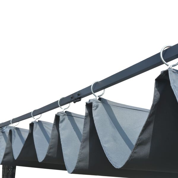 vidaXL Pav. su stumd. stogu, pilk. ir antr. sp., 400x400x200cm, pol.