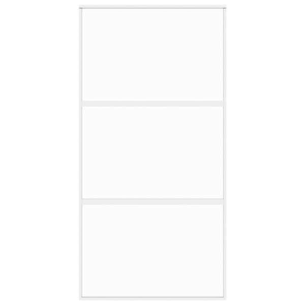 vidaXL Stumdomos durys, baltos, 102,5x205cm, stiklas ir aliuminis
