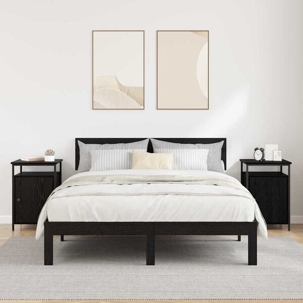 vidaXL &Scaron;alia lovos spintelė 2 pcs Juodas ąžuolas 40 x 42 x 60cm