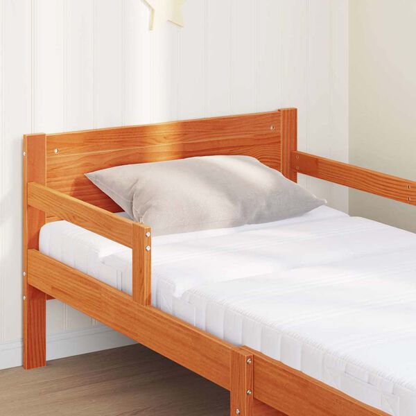 vidaXL Lovos rėmas su čiužiniu Ruda 80 x 200 cm Kietos pu&scaron;ies mediena