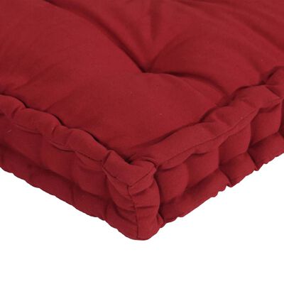 vidaXL Grindų/paletės pagalvėlės, 4vnt., tamsiai raudonos, medvilnė