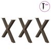 vidaXL Valgomojo stalo kojos, X formos, 3 vnt., natūralus plienas, 90x(72-73) cm, plienas