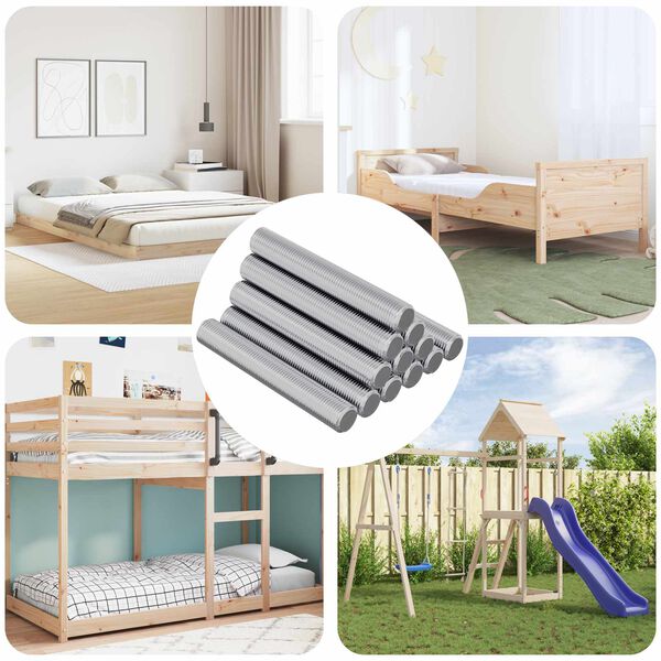 vidaXL Srieginis strypas 1000 pcs Sidabro Plienas