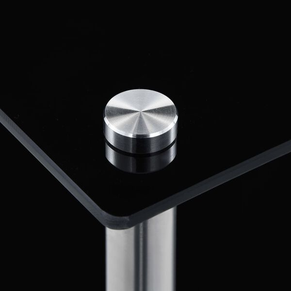 vidaXL Lentyna, 5 auk&scaron;tų, juoda, 40x40x130cm, grūdintas stiklas