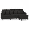 vidaXL Trivietė sofa su pakoja, juodos spalvos, 180cm, audinys