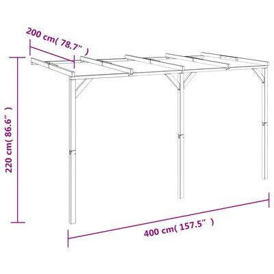 vidaXL Atremiama pergolė, 2x4x2,2m, mediena