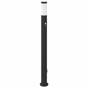 vidaXL Apsauginis &scaron;viestuvas su jutikliu ir lizdu, 110 cm, nerūdijantis plienas, IP44