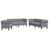 vidaXL Svetainės sofa 3 vnt. &Scaron;viesiai pilka audinys