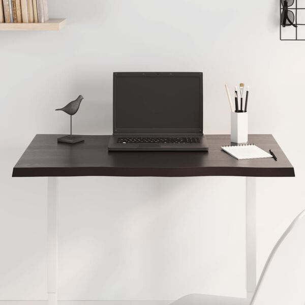 vidaXL Stalvir&scaron;is, tamsiai ruda, 80x40x2 cm, ąžuolo masyvas