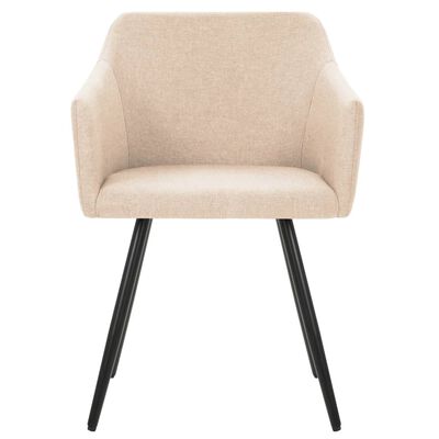 vidaXL Valgomojo kėdės, 6vnt., kreminės spalvos, audinys (3x323095)