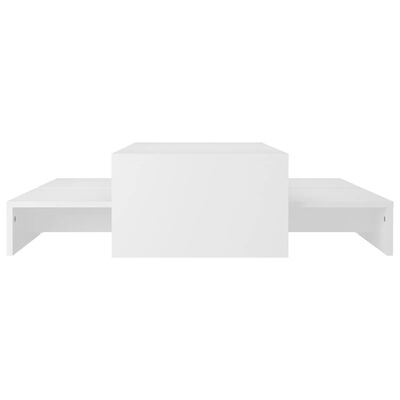 vidaXL Sudedamų kavos staliukų rinkinys, baltas, 100x100x26,5cm, MDP