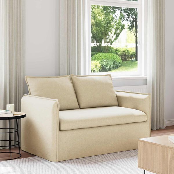 vidaXL Sofa Kreminė Bendri matmenys: 156 x 82 cm (P X G x A) Aksomas