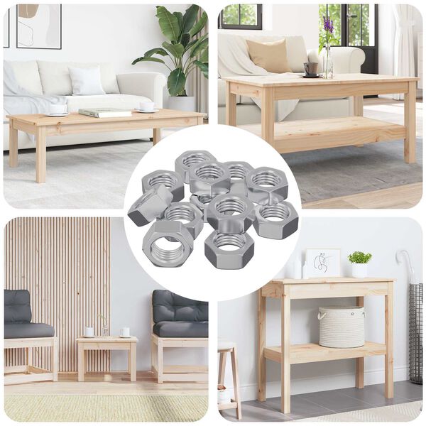 vidaXL Hex veržlė 9000 pcs Sidabro Metalas