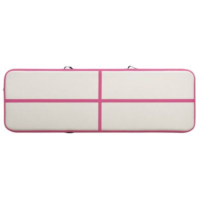 vidaXL Pripučiamas gimnastikos kilimėlis, rožinis, 500x100x20cm, PVC