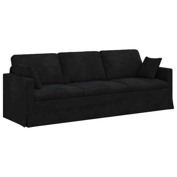 vidaXL Sofa Juoda 228 x 78 x 80 cm Aksomas