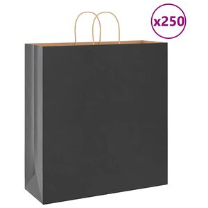 vidaXL Popieriniai mai&scaron;eliai 250vnt. su rankenomis, juodas, 45x17x48cm