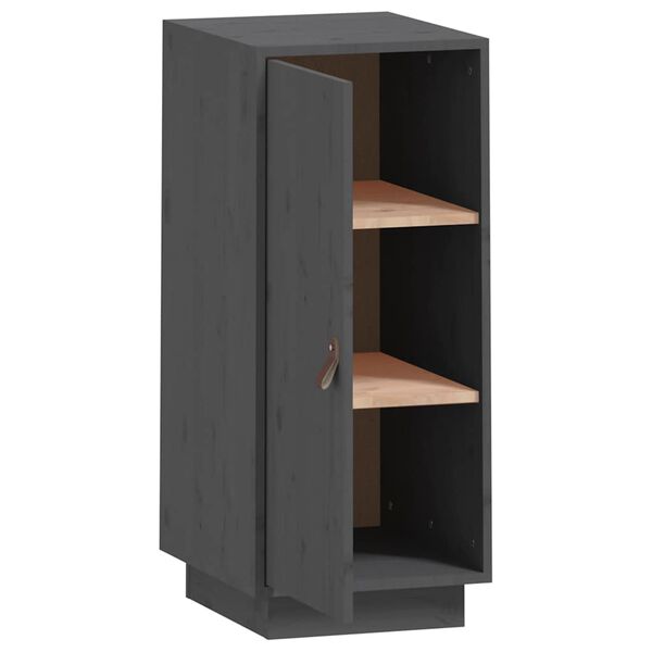 vidaXL Šoninė spintelė, pilka, 34x40x75cm, pušies medienos masyvas