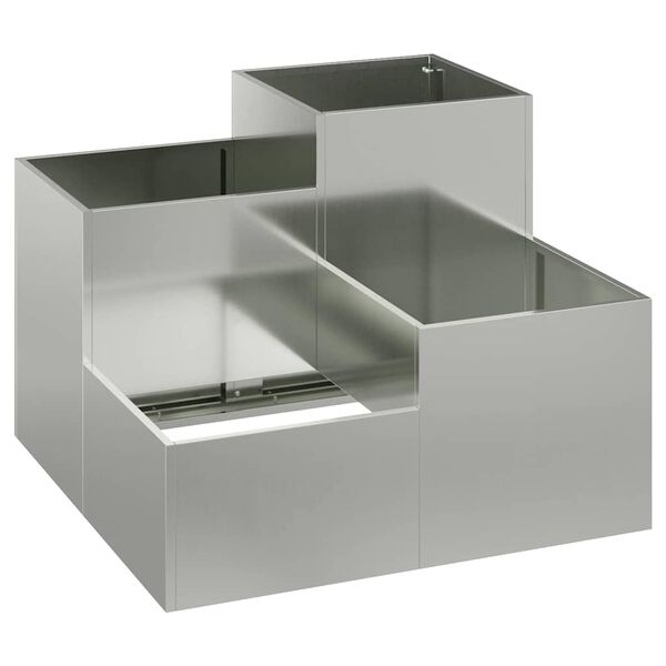 vidaXL Sodo vazonas Sidabro 80 x 80 x 60 cm Galvanizuotas plienas