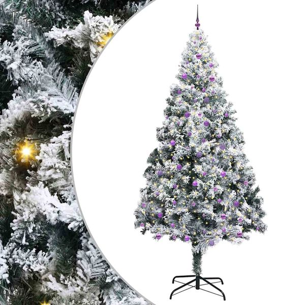 vidaXL Kalėdų eglutė su 300 LED s stovu Žalia 300 cm PVC