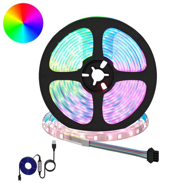 vidaXL LED juosta 4 pcs Juoda ir permatoma 550 x 0,8 x 0,3 cm