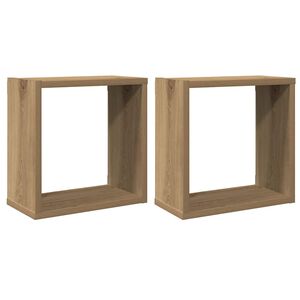 vidaXL Sieninės lentynos, 2vnt., artisano, 30x15x30cm, mediena