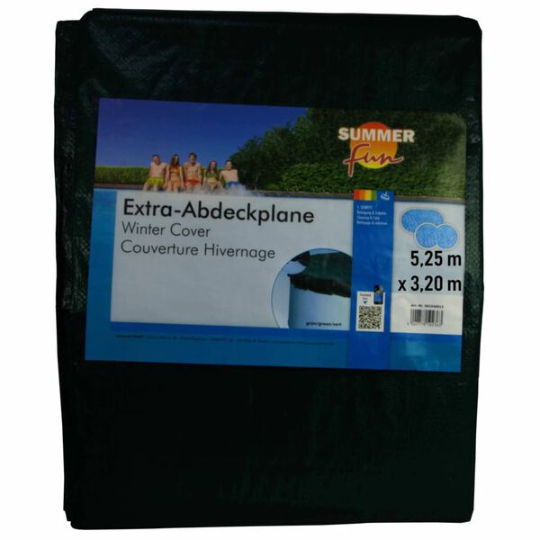 Summer Fun Žieminis baseino uždangalas, žalias, 525cm, PVC, ovalus