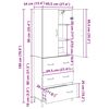 vidaXL Auk&scaron;tas spintelė su stalčių Juodas ąžuolas 69,5 x 34 x 180 cm