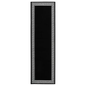 vidaXL Kilimas-takelis, juodos spalvos, 60x200cm, BCF, su ra&scaron;tais
