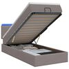 vidaXL Otmana lova su matracsu ir LED Taupe 90 x 190 cm Audinys