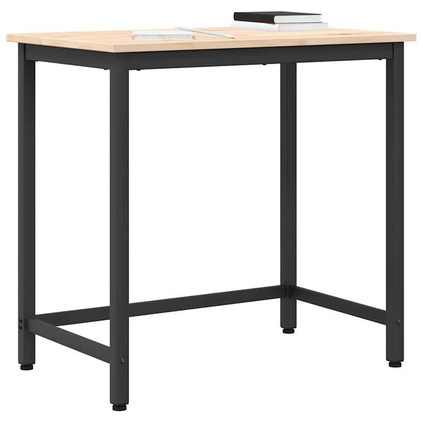 vidaXL staliuku Natūrali 80 x 50 x 77 cm Inžinerinė mediena ir plienas