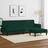 vidaXL Dvivietė sofa-lova su pakoja, tamsiai žalios spalvos, aksomas